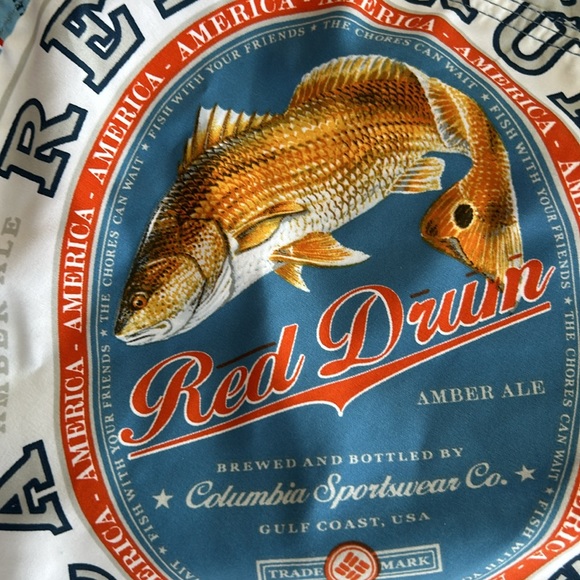 Columbia America Red Drum Ale print board shorts.  Men’s size 36 Waist. - Picture 6 of 15